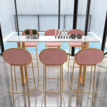 Contemporary Marble Top Bar Table