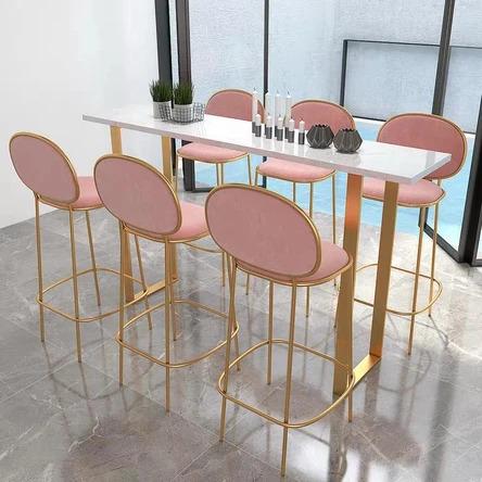 Contemporary Marble Top Bar Table