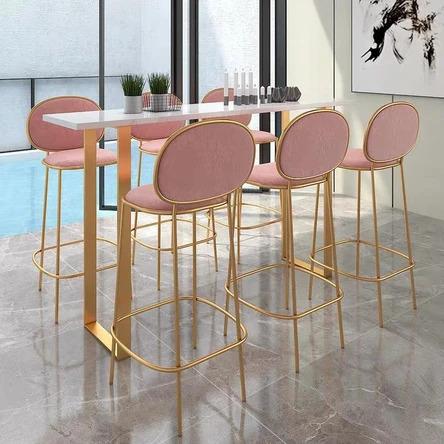 Contemporary Marble Top Bar Table