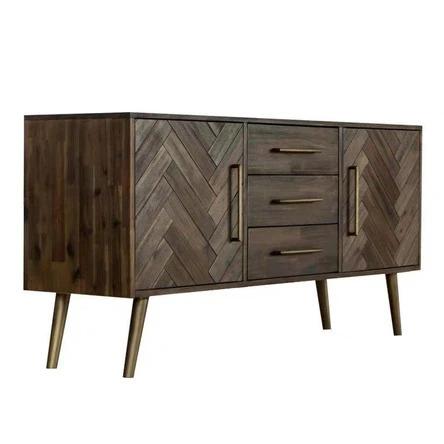 Acacia Wood Herringbone Sideboard