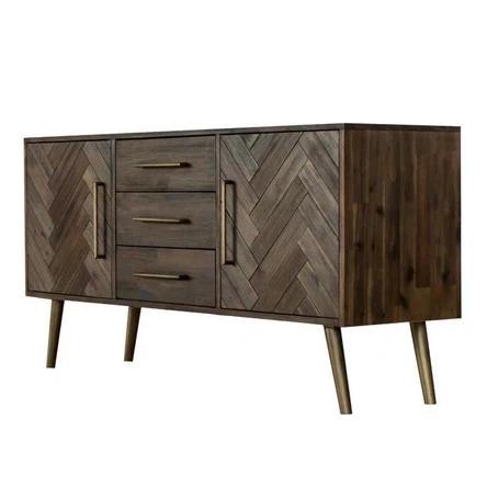 Acacia Wood Herringbone Sideboard