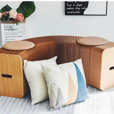 Living Creative Natural Wood Bench