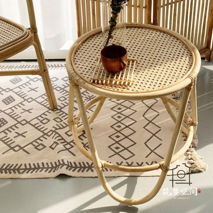 Rattan Chair and Cofee Table
