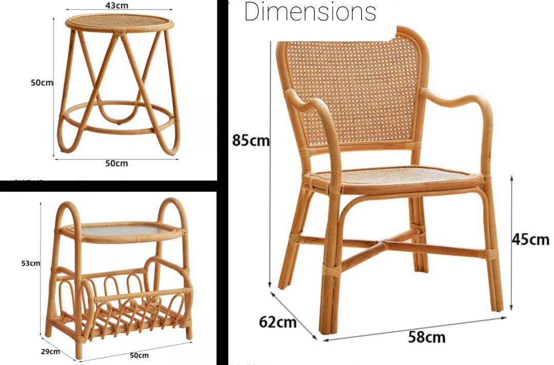 Rattan Chair and Cofee Table