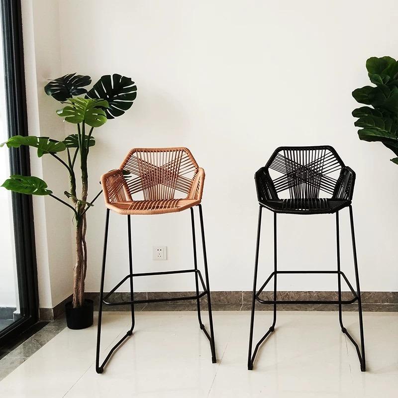 Rattan counter bar stool