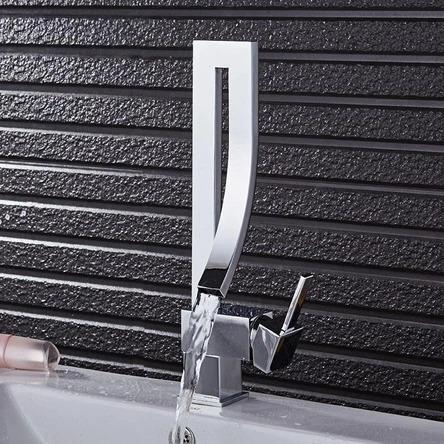 Modern Gold/Silver/Black Curved Waterfall Faucet