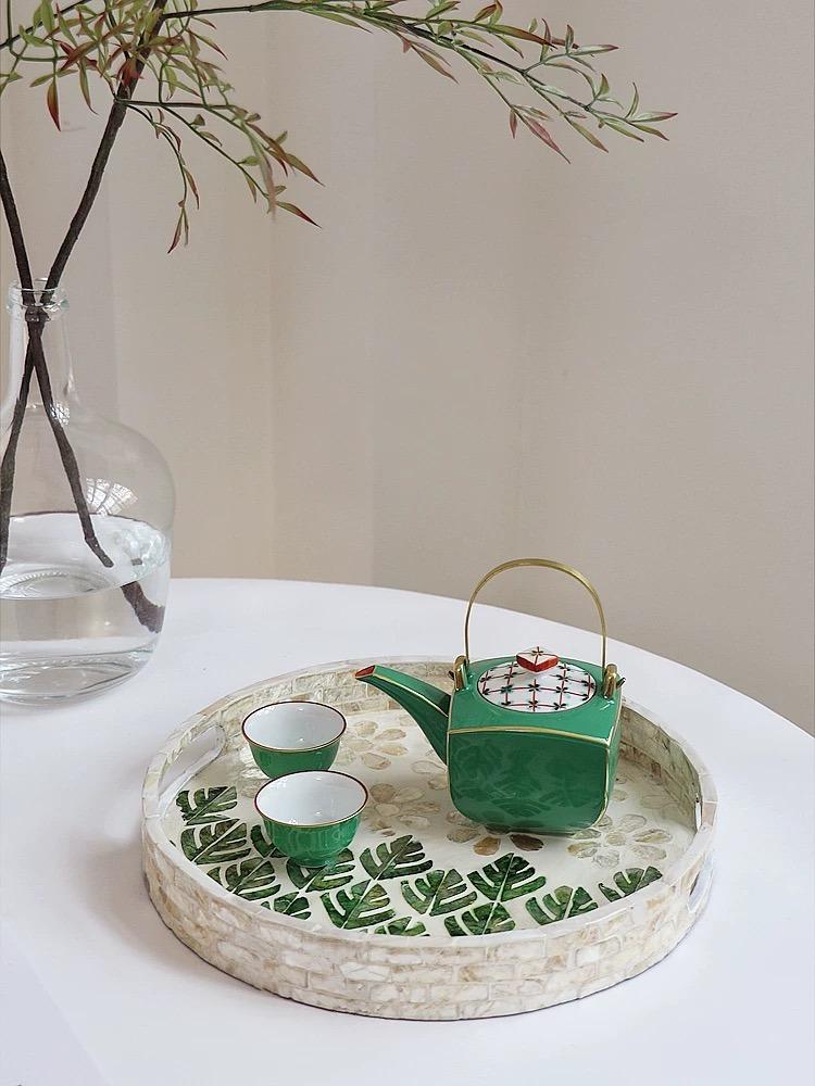 Round Mother Of Pearl  Deco Storage Tray