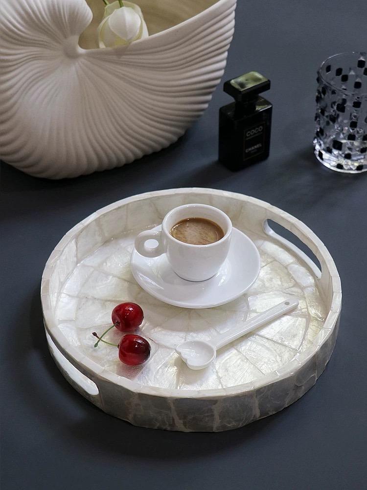 Round Mother Of Pearl  Deco Storage Tray