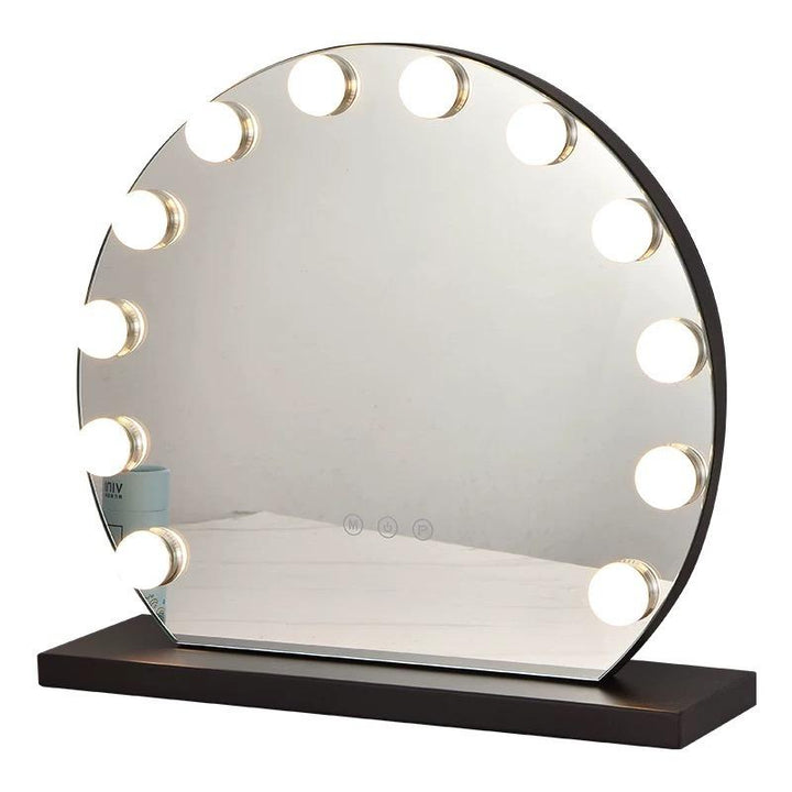 Round Wood Dresser Mirror