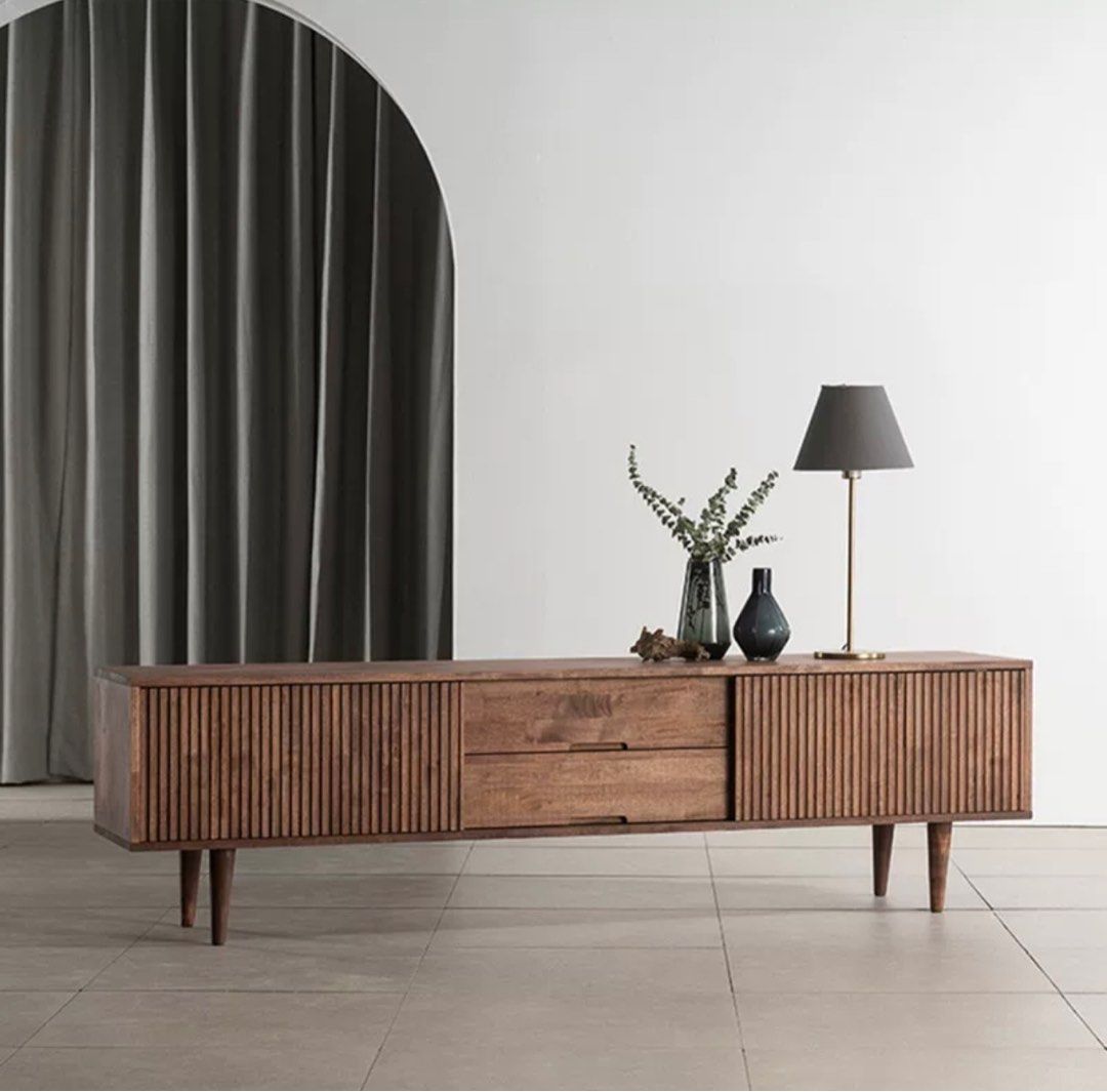 Rustic Wood TV Console