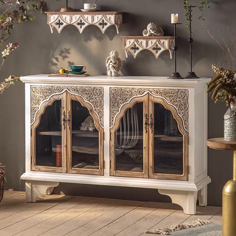 Rustic Farm House Wood China Cabinet