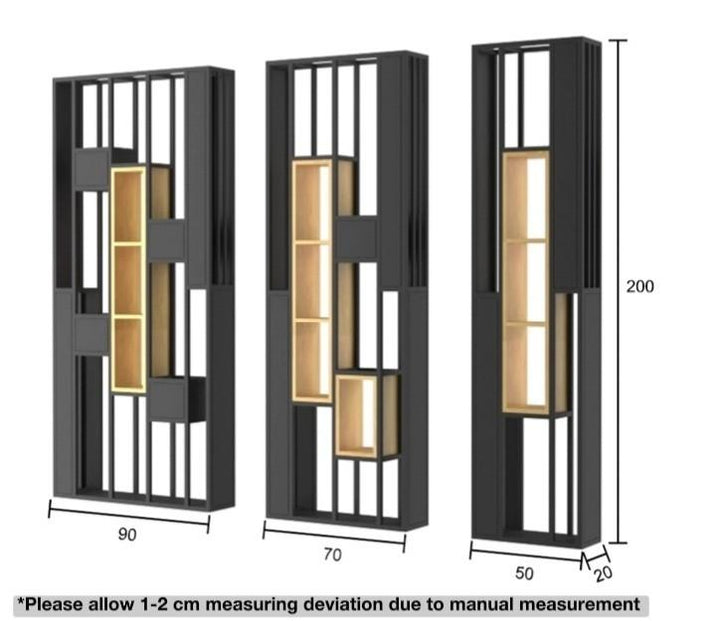 Solid Wood Industrial Shelf / Divider / Metal Planter