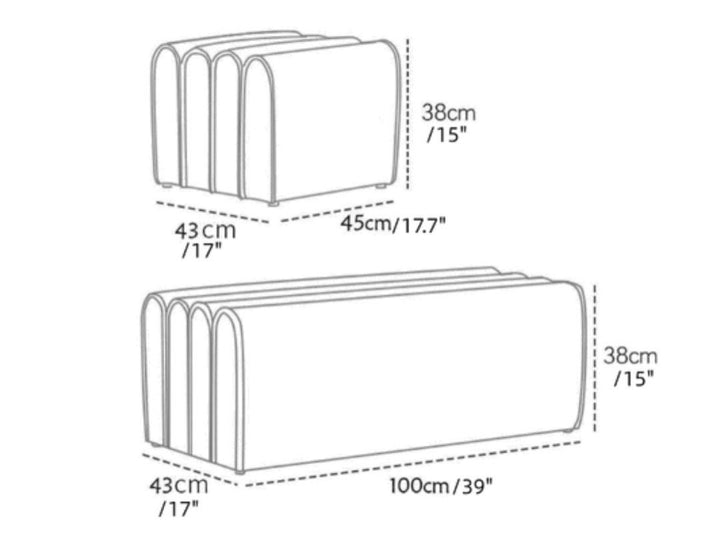 Creative Upholstered Bench & Ottoman