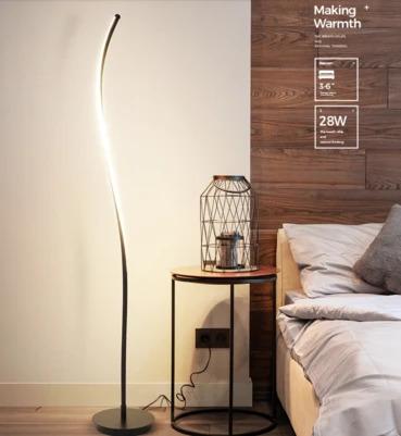 Contemporary Minimalist LED Swirl Standing Lamp