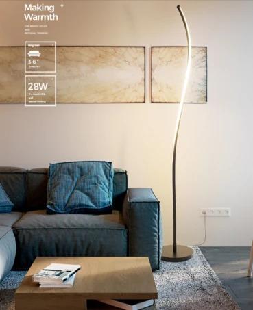 Contemporary Minimalist LED Swirl Standing Lamp