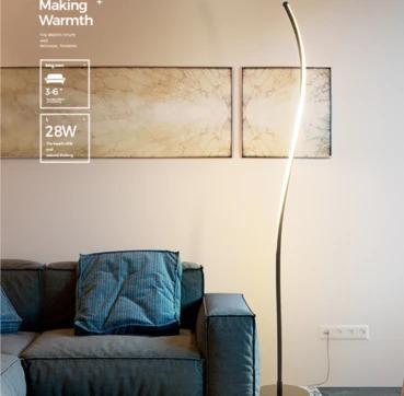 Contemporary Minimalist LED Swirl Standing Lamp