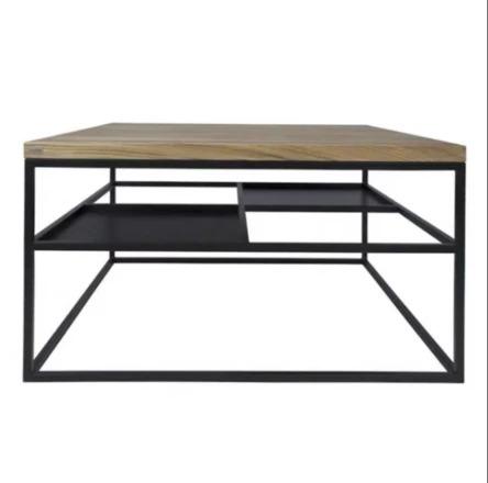 Modern Industrial Mixed Element Wood Coffee Table