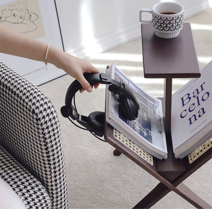 End Table with Mini Bookcase