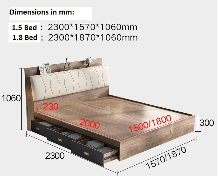 Wooden Storage Bedframe