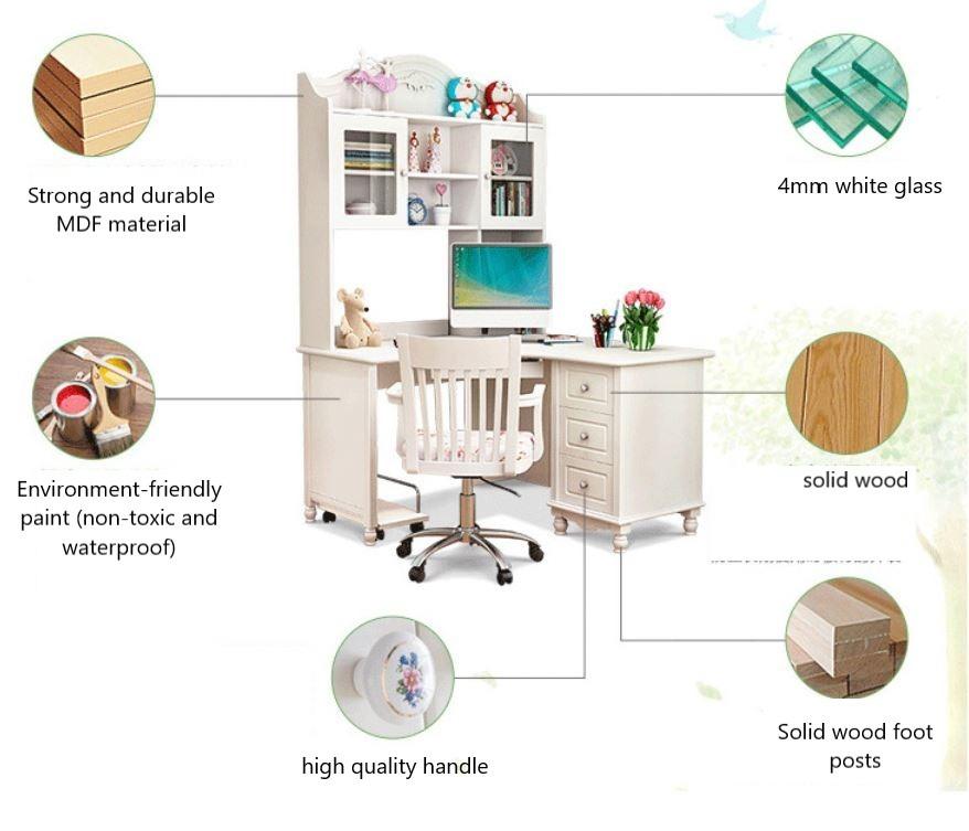 SHEEN Corner Desk Study Table and Bookcase