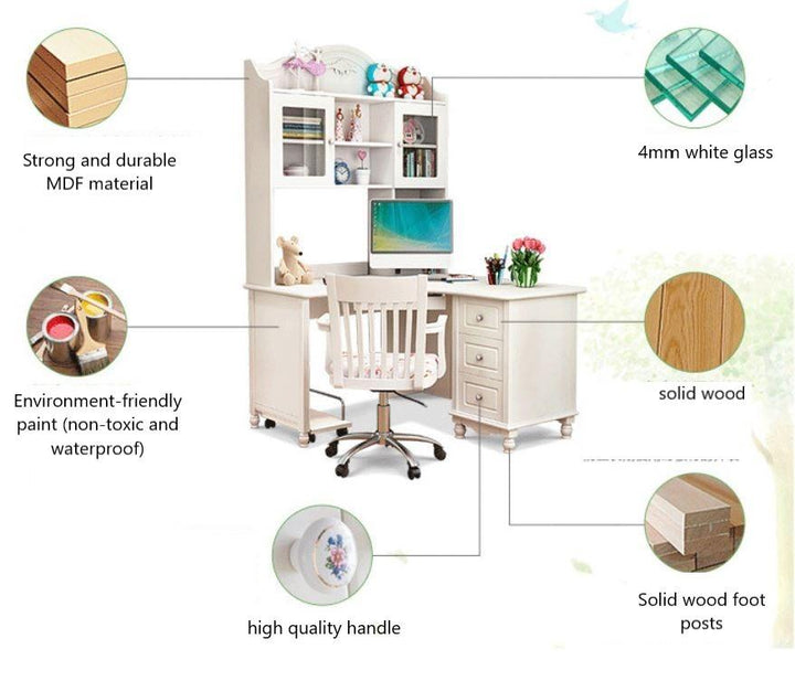 SHEEN Corner Desk Study Table and Bookcase