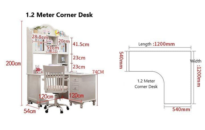SHEEN Corner Desk Study Table and Bookcase