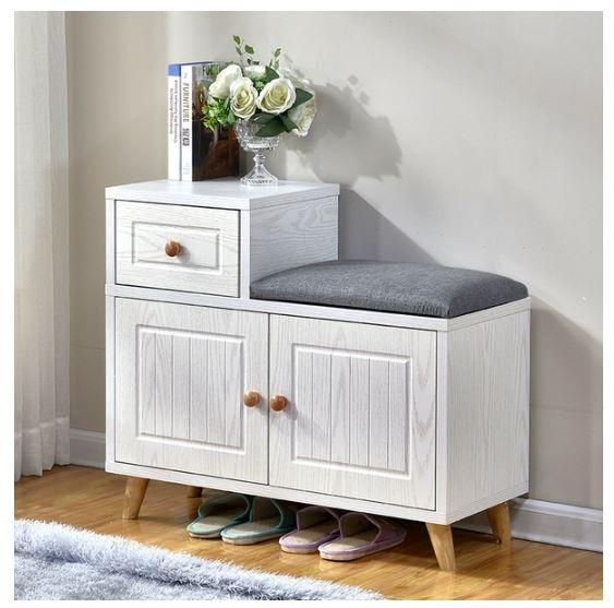 CARLA Sofa Bench with Shoe Rack, Drawer and Cabinet