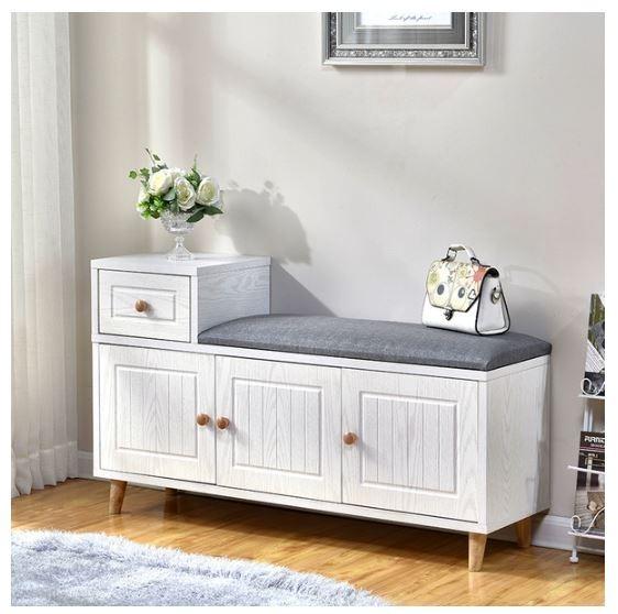 CARLA Sofa Bench with Shoe Rack, Drawer and Cabinet