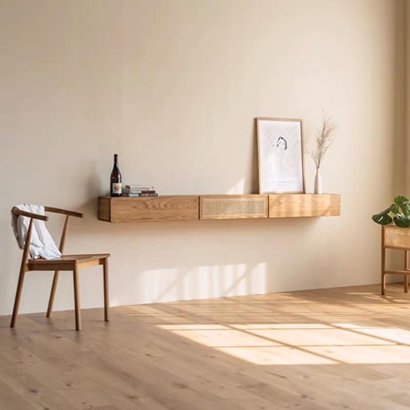 Solid Ash Wood Floating TV Stand