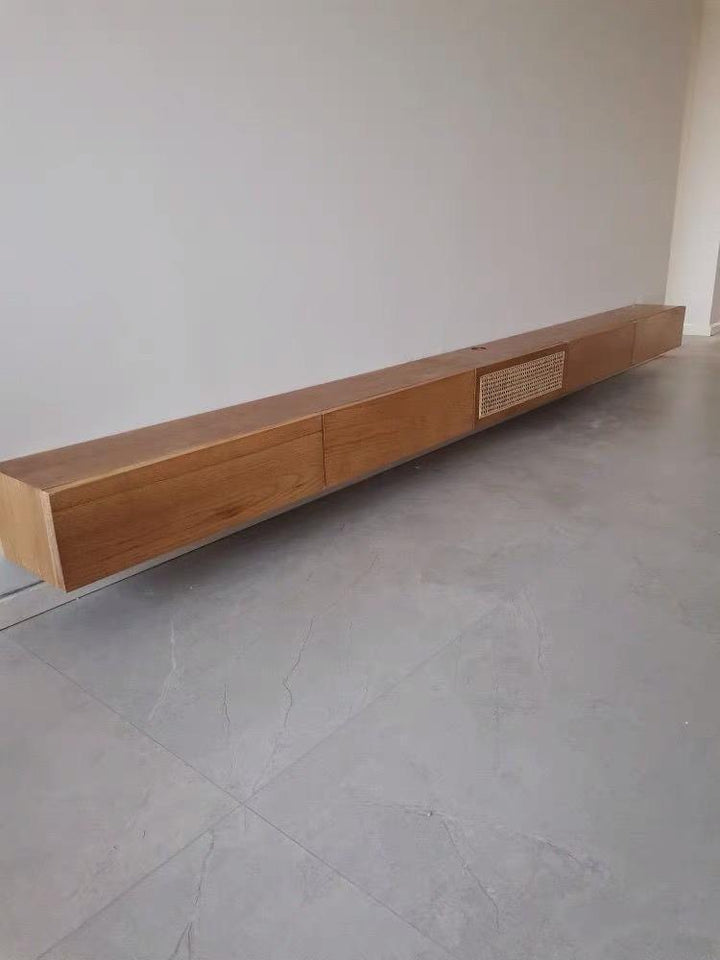 Solid Ash Wood Floating TV Stand