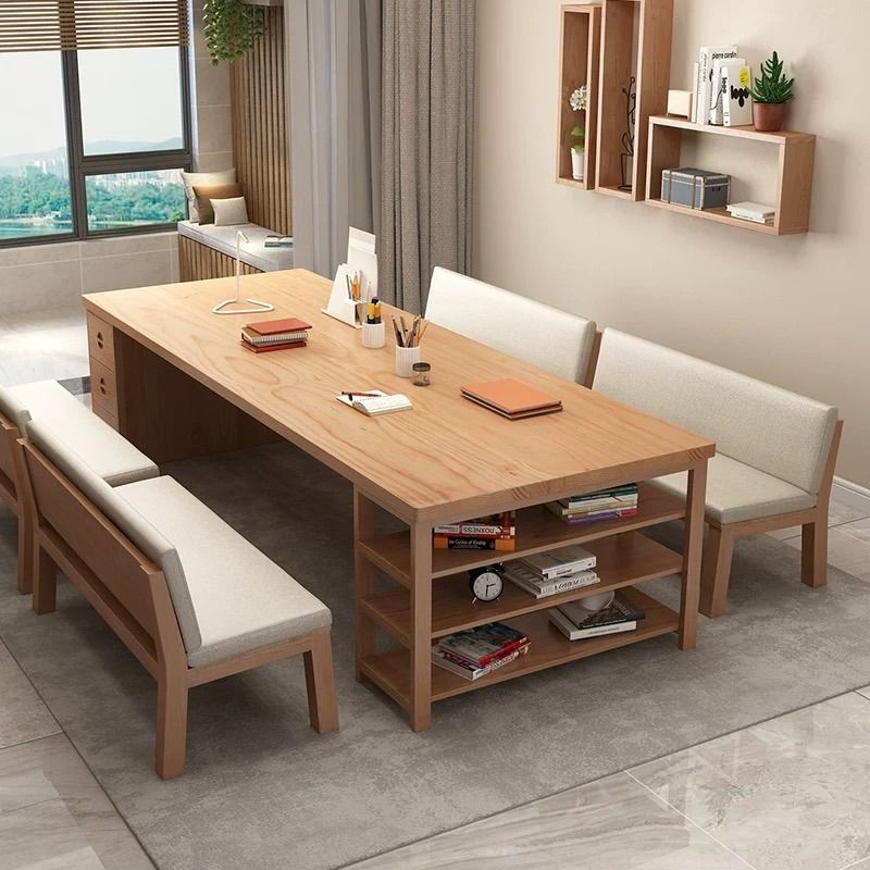 Solid Pine Open Storage Study Table