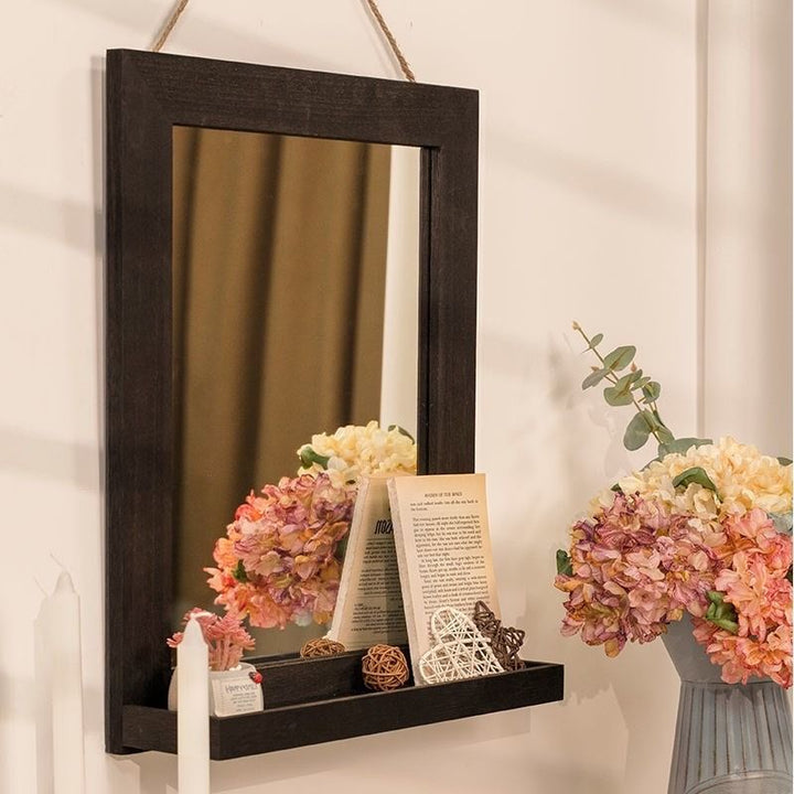 Square Wood Wall Mirror