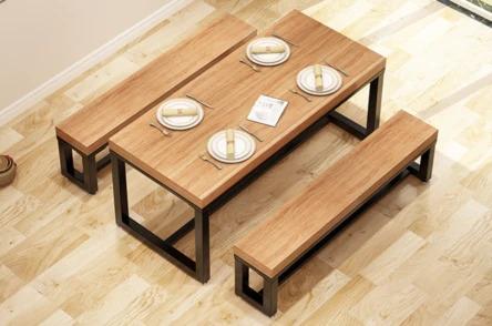 Rustic Pine Wood Dining plus Conference Table