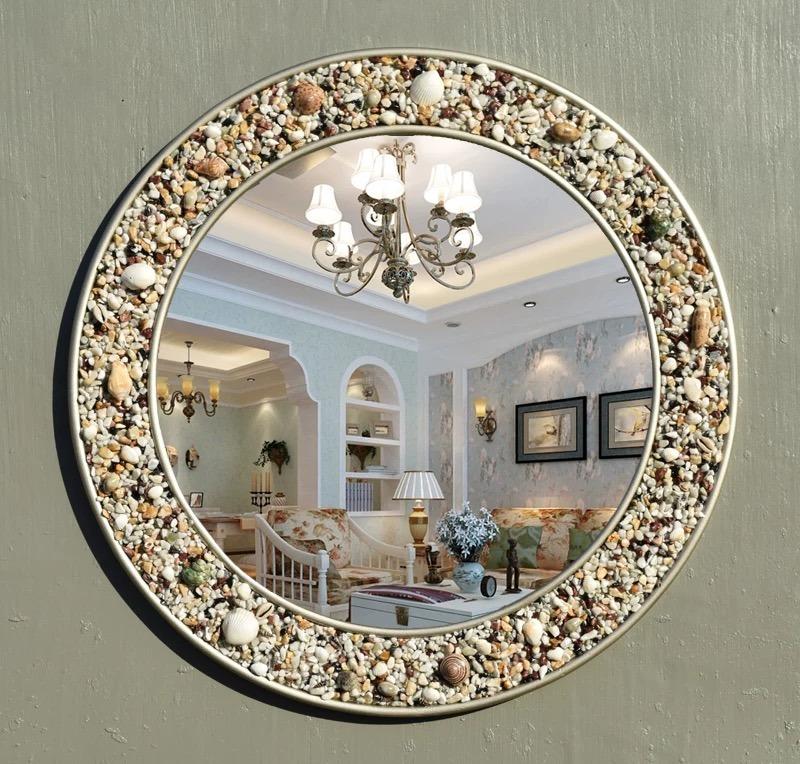 Stone Pebbles Round Mirror