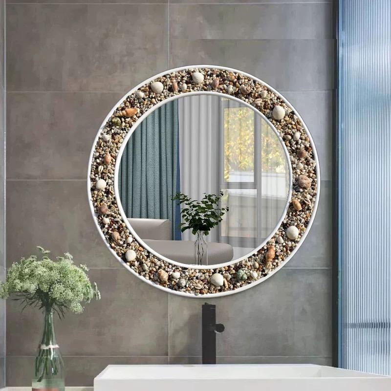 Stone Pebbles Round Mirror