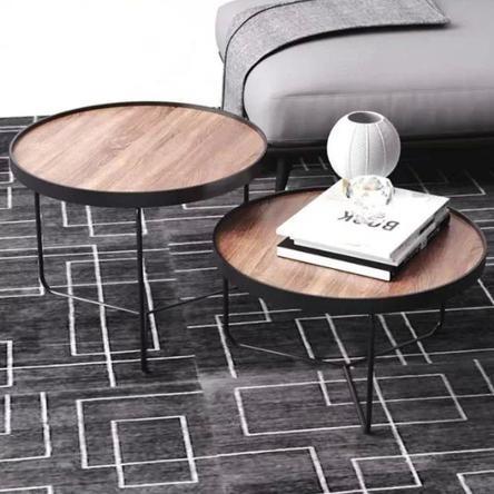 SUMMER Solid Wood Round Nesting Coffee Tables