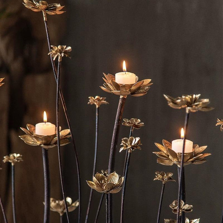Sunset Lily Metal Candle Holder Tabletop