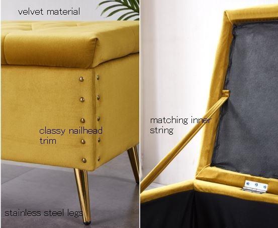 SYLVIA Ottoman Storage Bench with Roomy Interior Storage