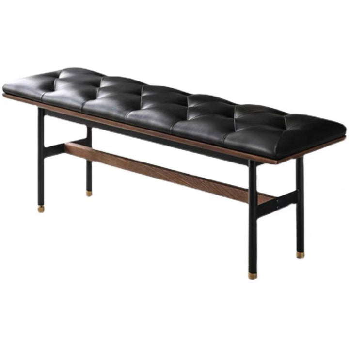 Rustic Leather Bench