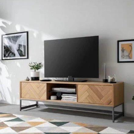 VALENTINA Rustic Herringbone TV Console