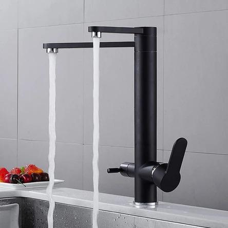 Modern Black Double Tap Faucet
