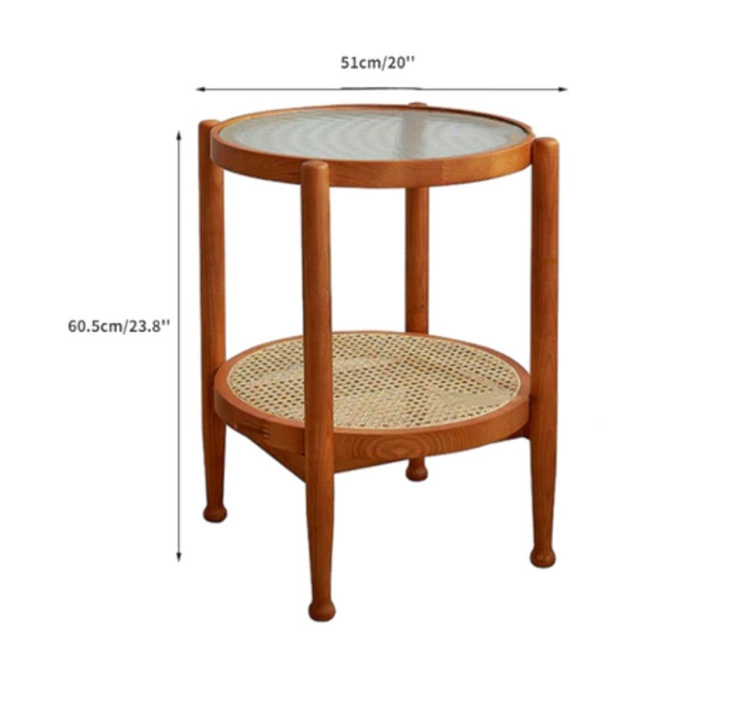 Rustic Rattan Round Coffee Table