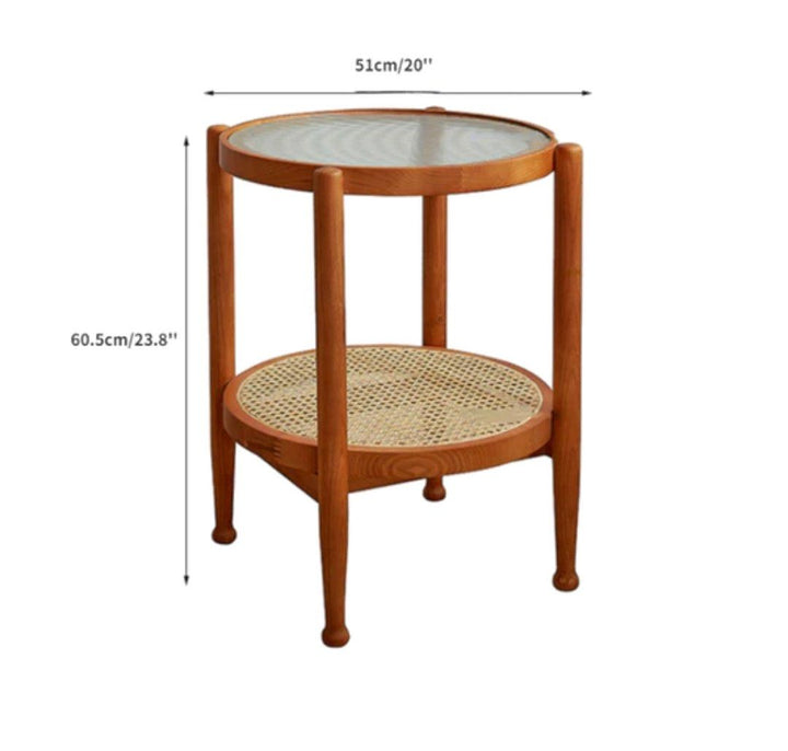 Rustic Rattan Round Coffee Table