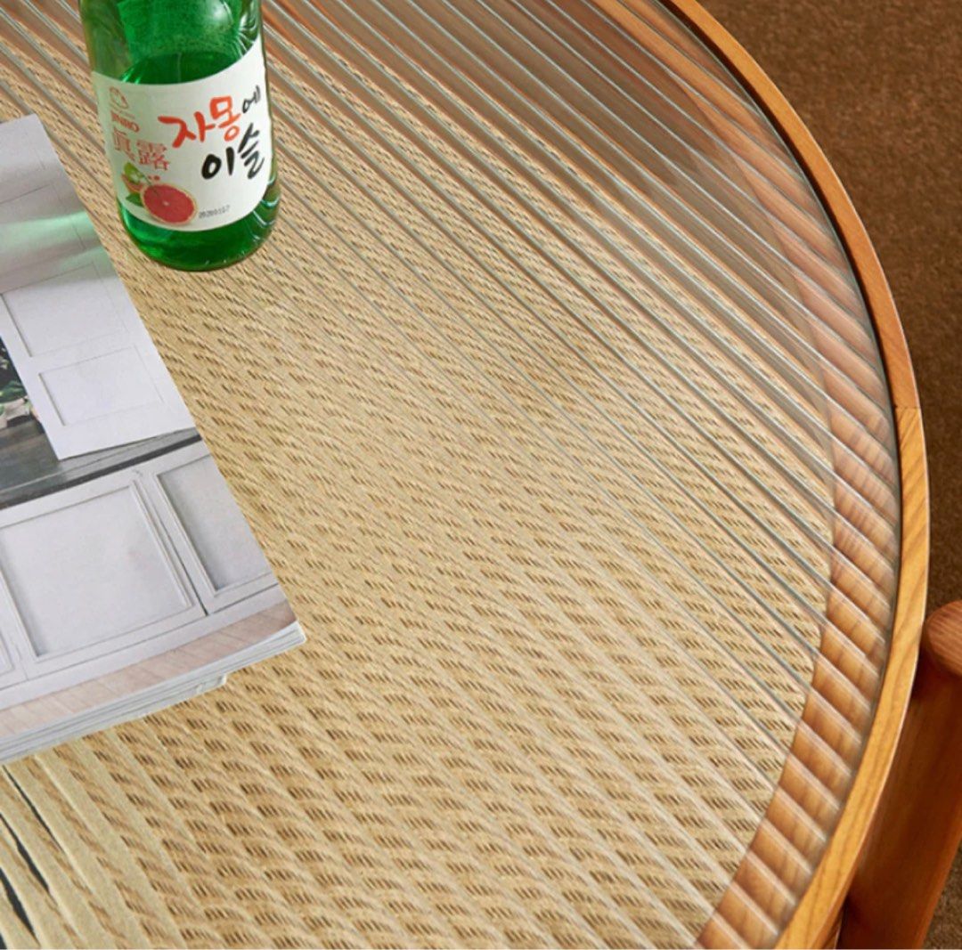 Rustic Rattan Round Coffee Table