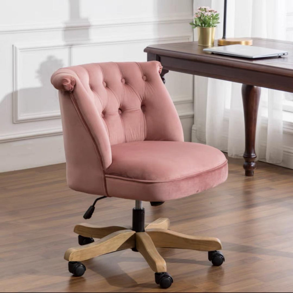 Wide Tufted Velvet Swivel Chair