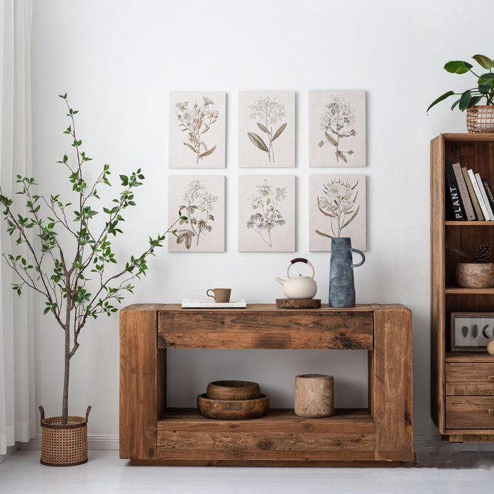 Wood log Drawer Console Table