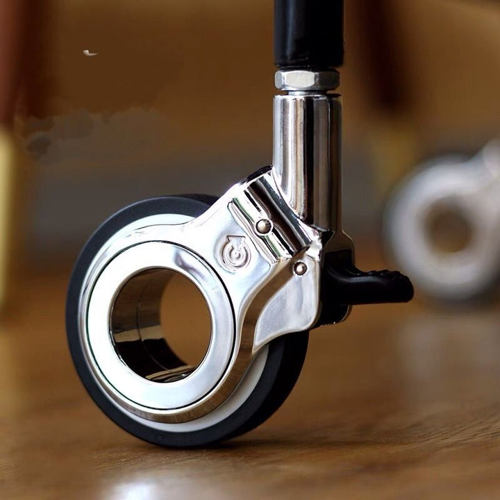 Wood Rattan Mesh Tray Rolling Cart