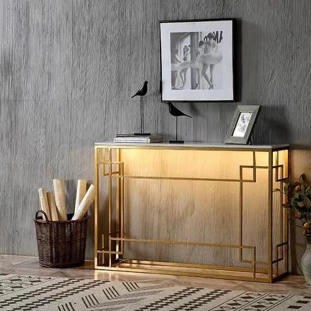 Warehouse Sales XIMENA LED Marble Hallway Console Table
