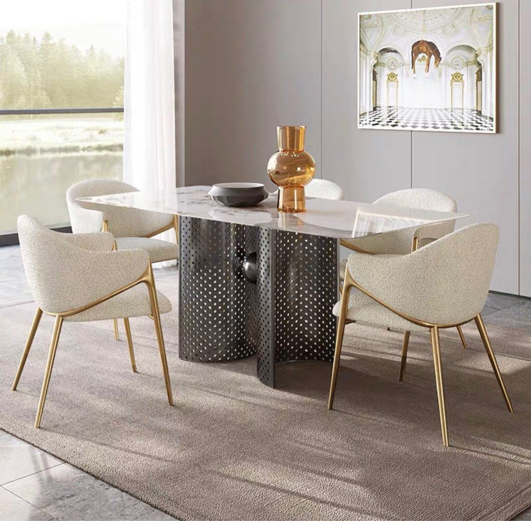 Modern Boucle Dining Chair