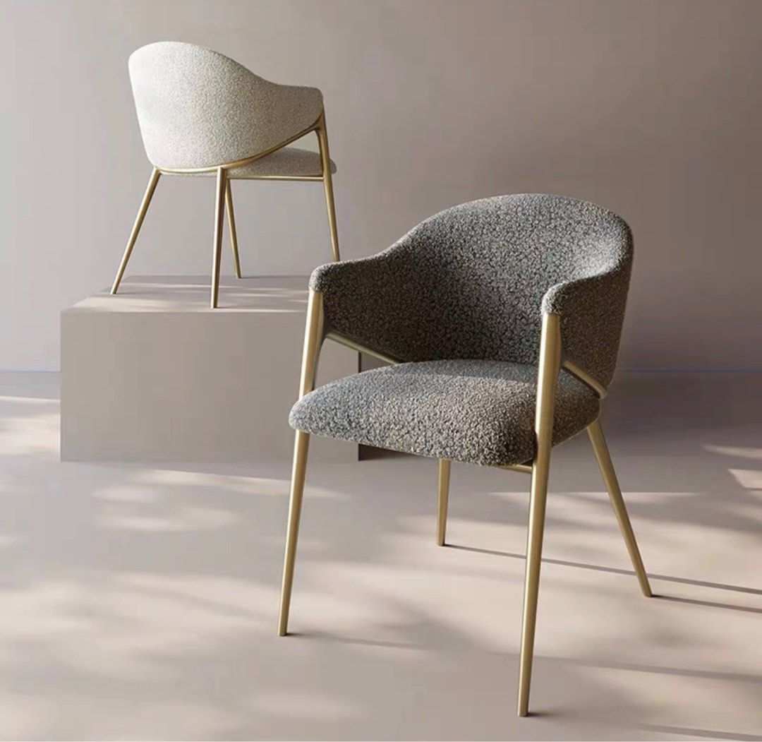 Modern Boucle Dining Chair